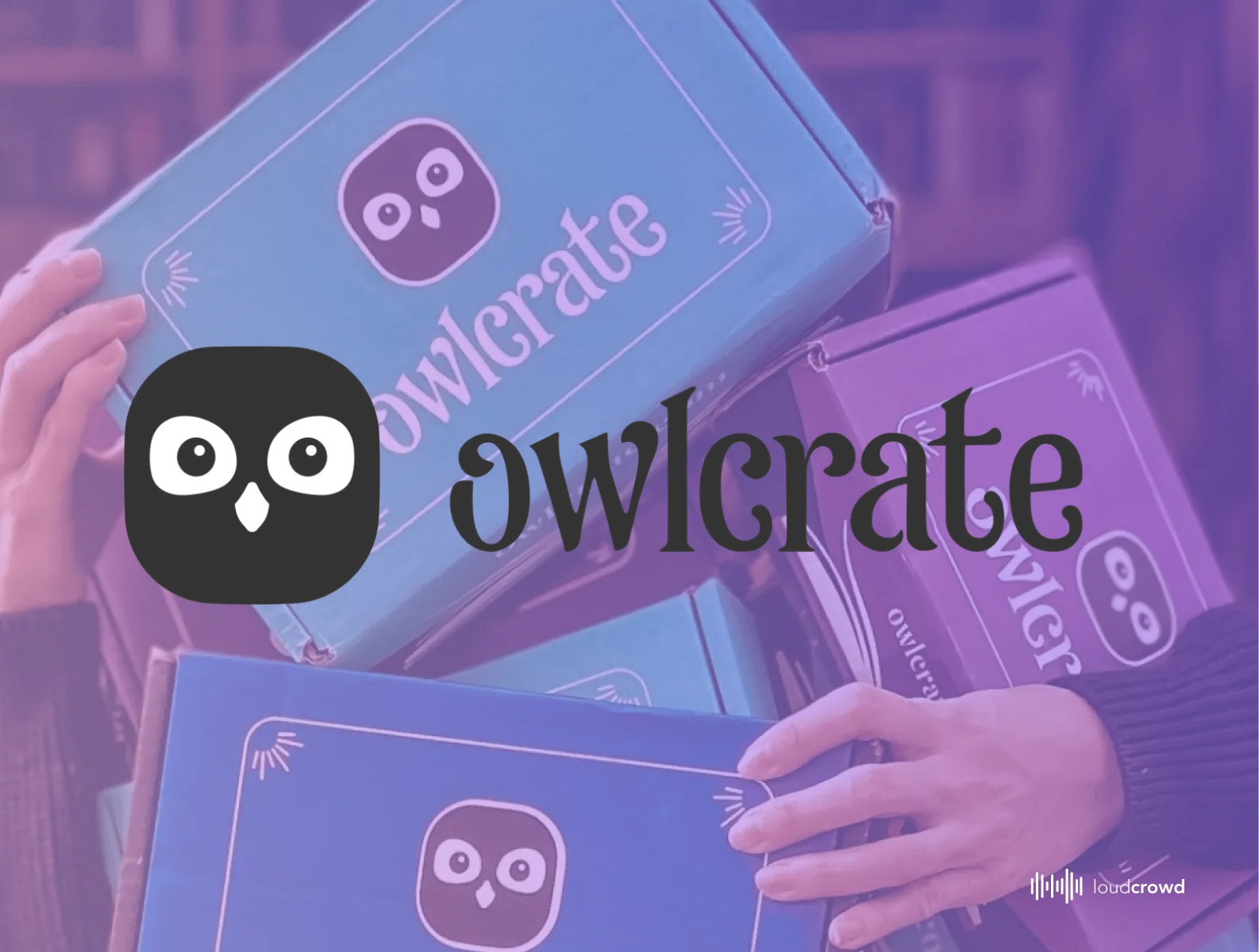 OwlCrate branded title card for the case study with the OwlCrate logo
