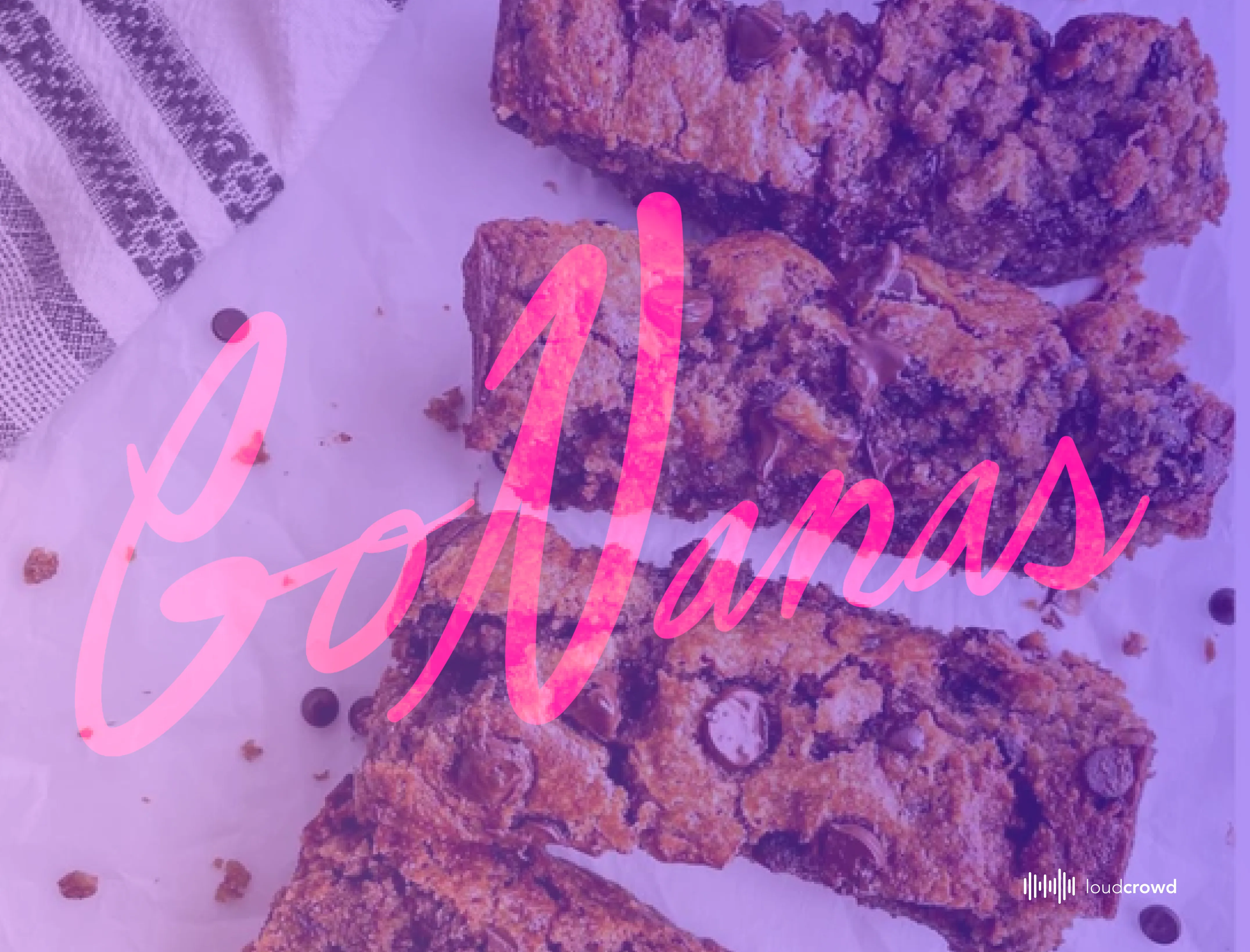 GoNanas banana bread snack bars arranged on parchment with the GoNanas logo