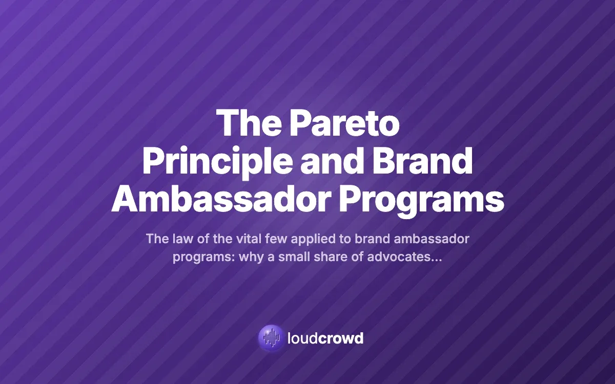 The Pareto Principle and Brand Ambassador Programs