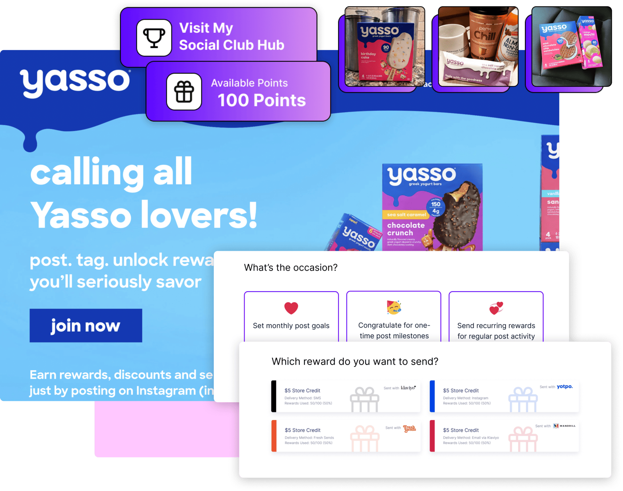 social clubs, all customer social rewards program