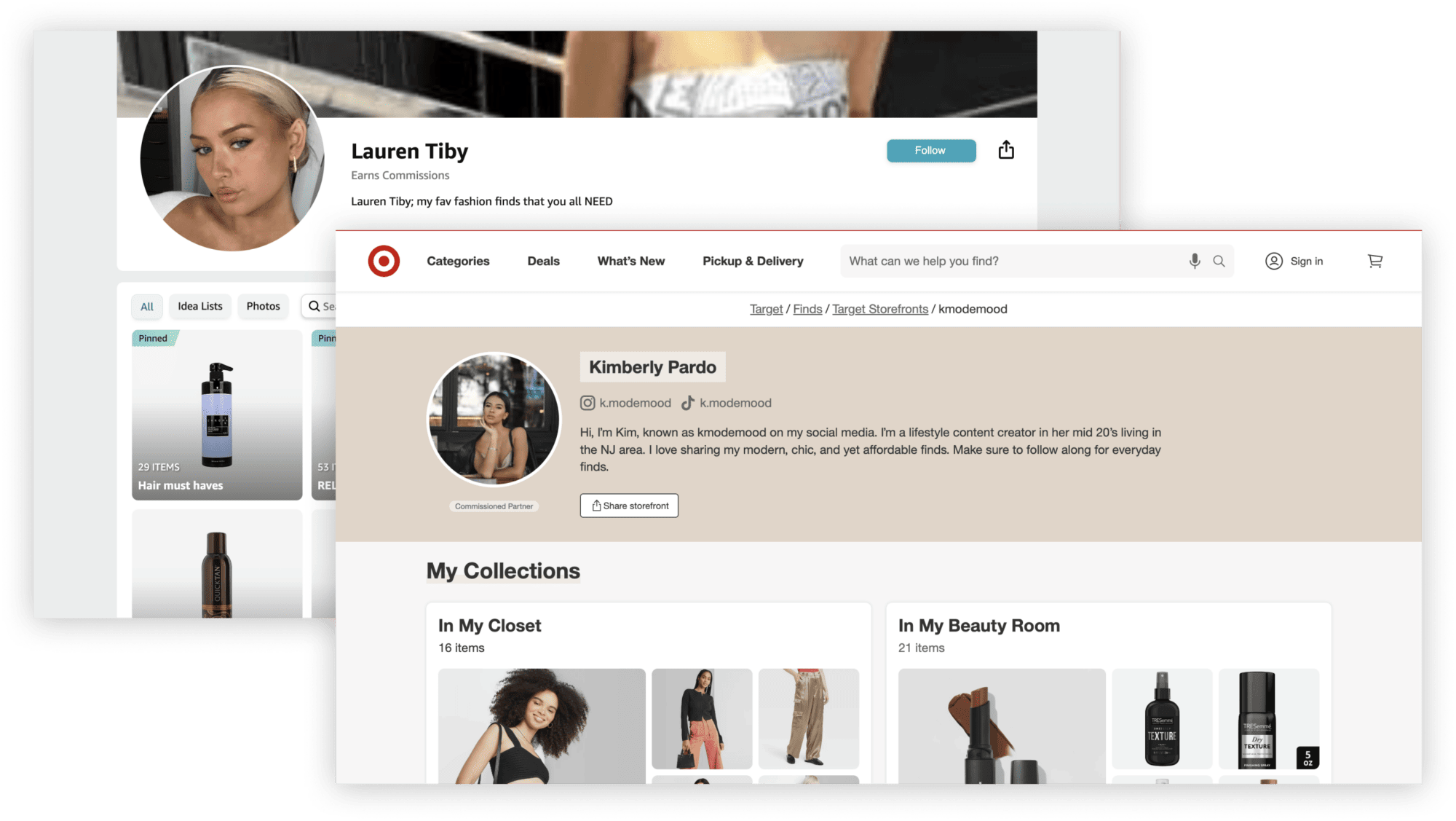 Amazon Influencer Storefronts and Target Influencer Picks