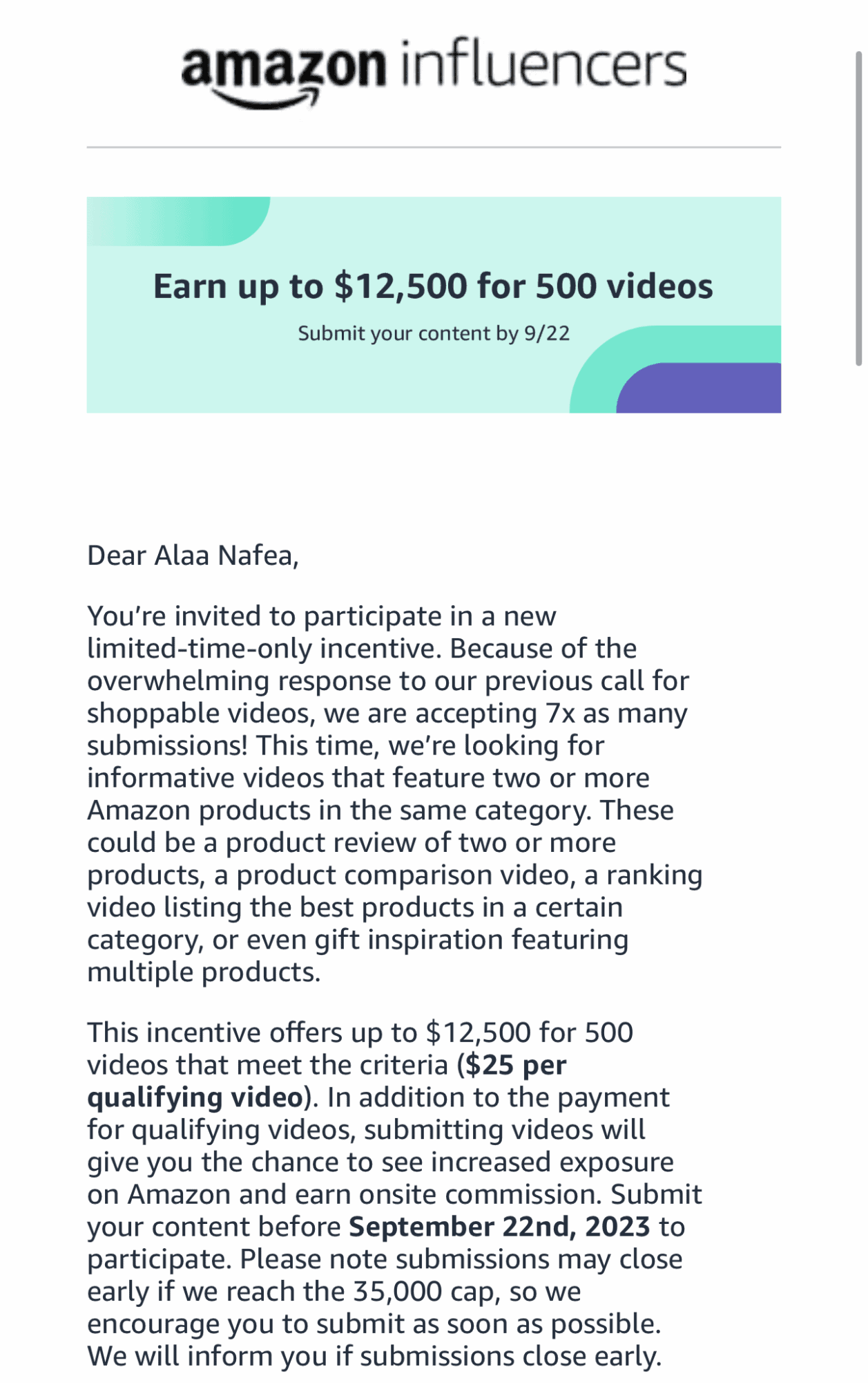 Amazon offers influencers $12,500 USD for video content