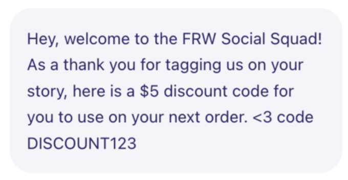 Freedom Rave Wear uses automated Instagram DM Story Replies to offer discounts for anyone who tags their brand.