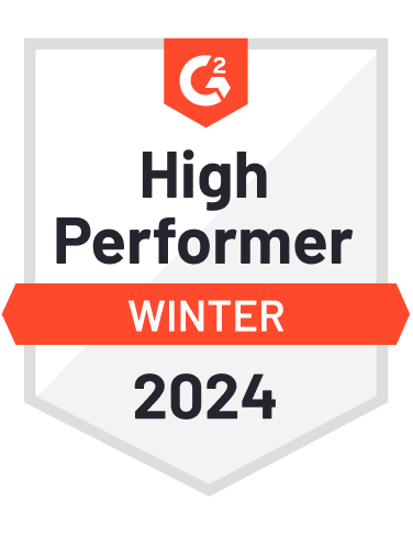LoudCrowd received the High Performer Winter 2024 badge from G2 software reviews