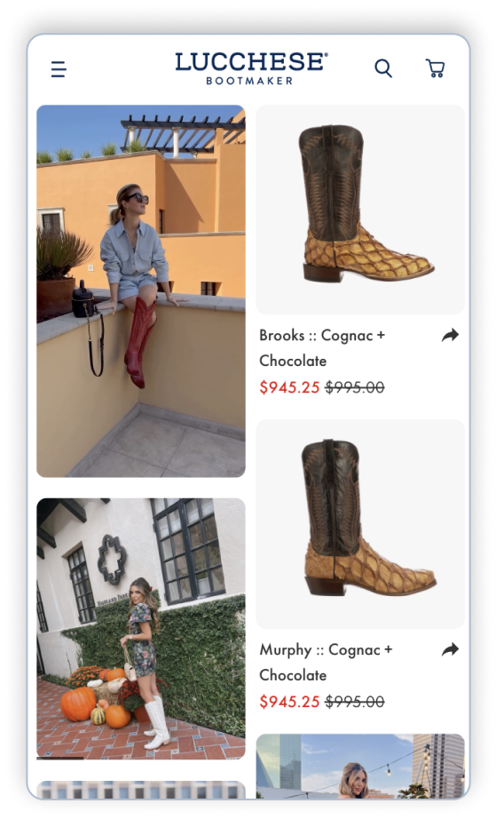 lucchese performance influencer storefront