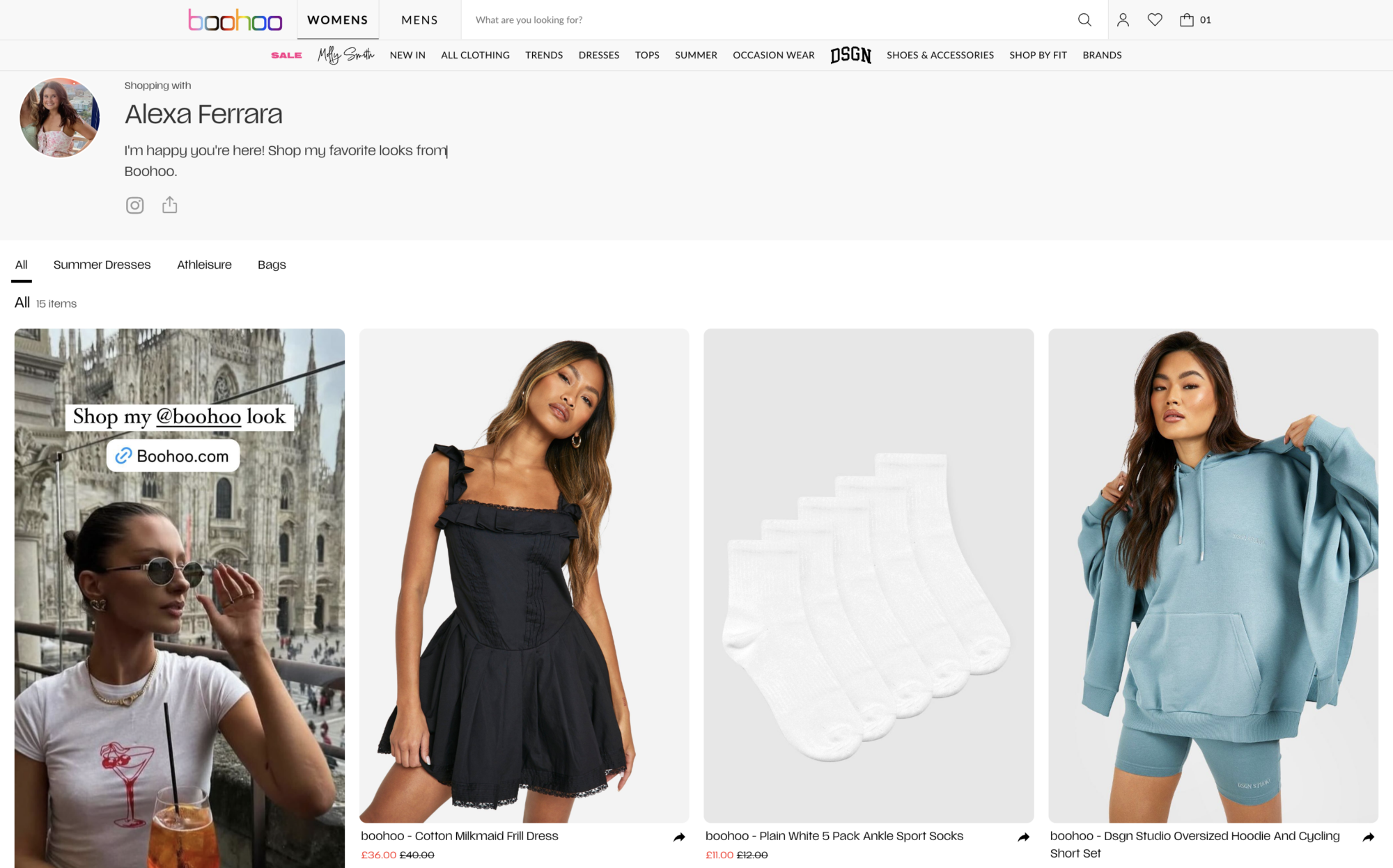 a branded storefront for creators on boohoo.com