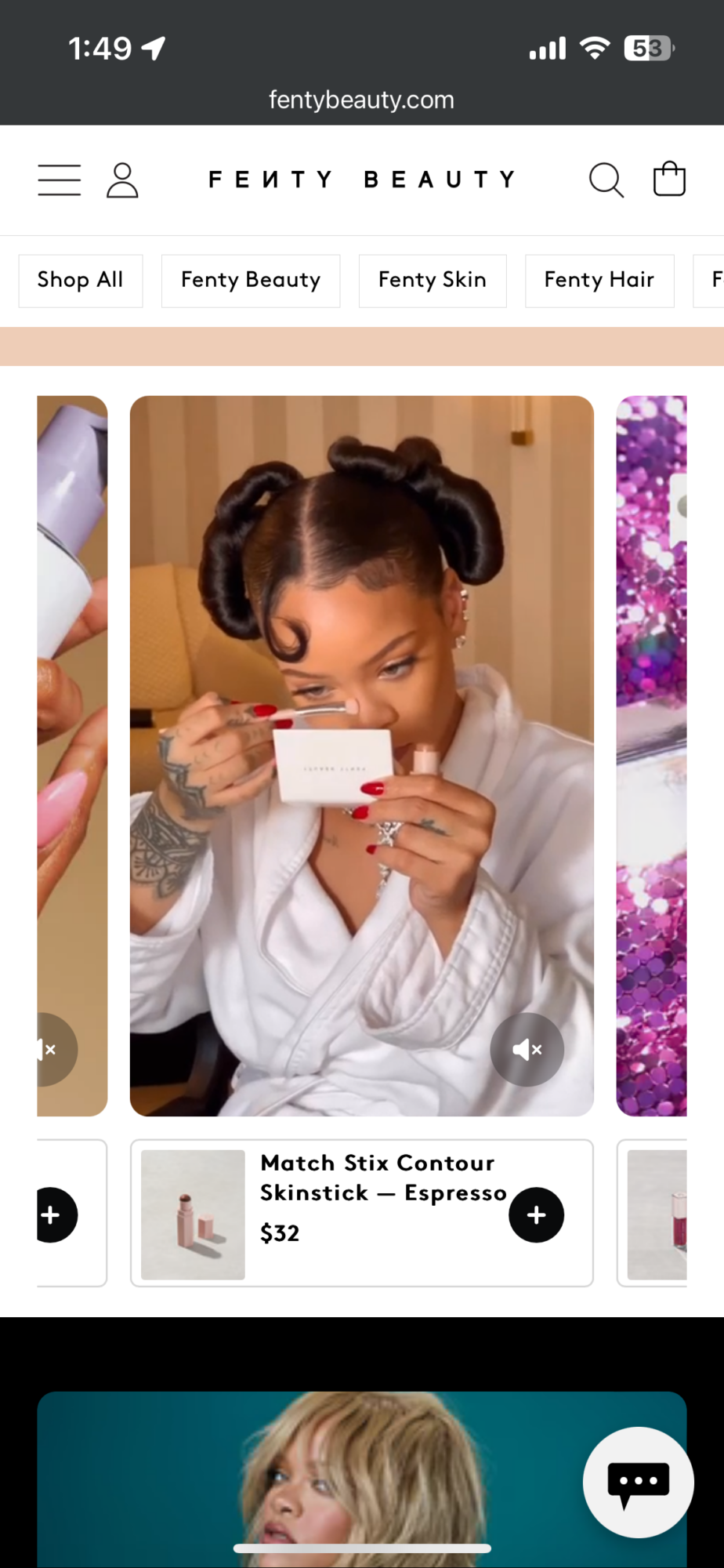 Integrated social commerce on Fenty Beauty