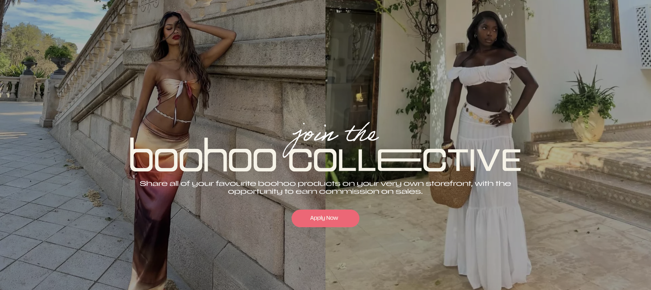 boohoo collective program powered by LoudCrowd. Includes creator storefronts