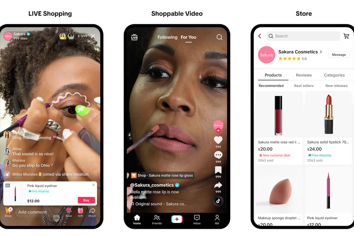 TikTok Live Shopping vs Shoppable Video vs. Shops