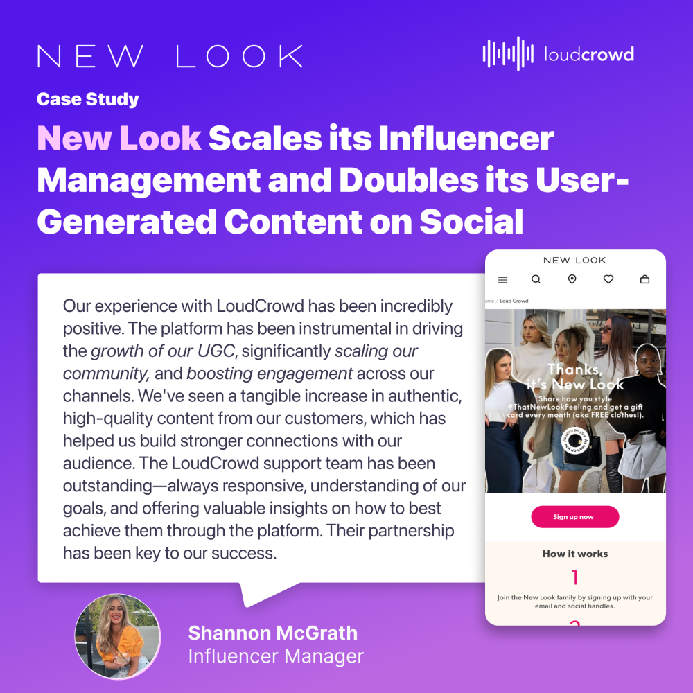 New Look Scales its Influencer Management and Doubles its User-Generated Content on Social