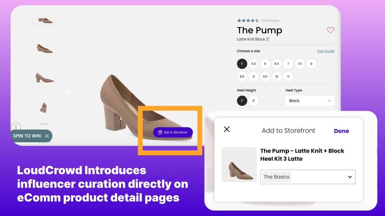 Influencer curation directly from your product detail pages (PDPs). Product picking for influencer shops made easy.