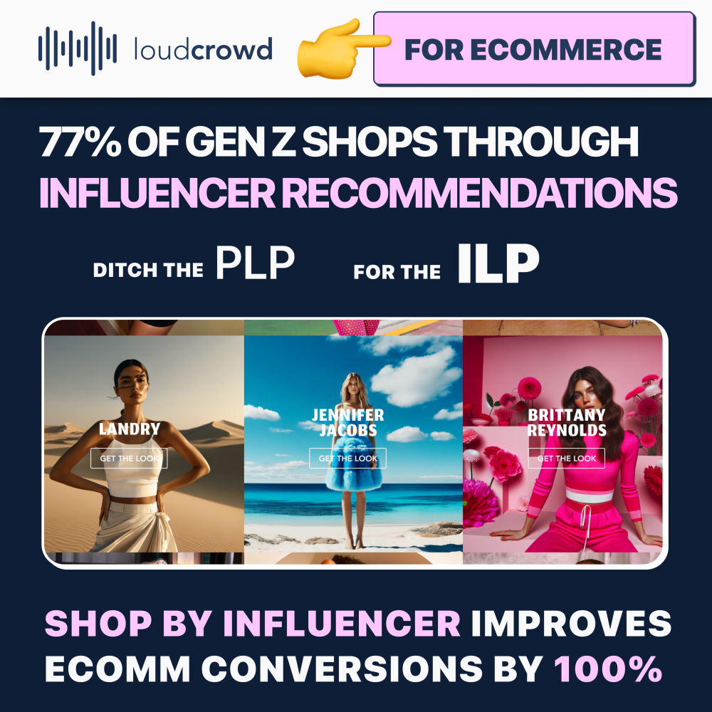 Influencer list pages enable your creators to sell directly on your ecommerce site