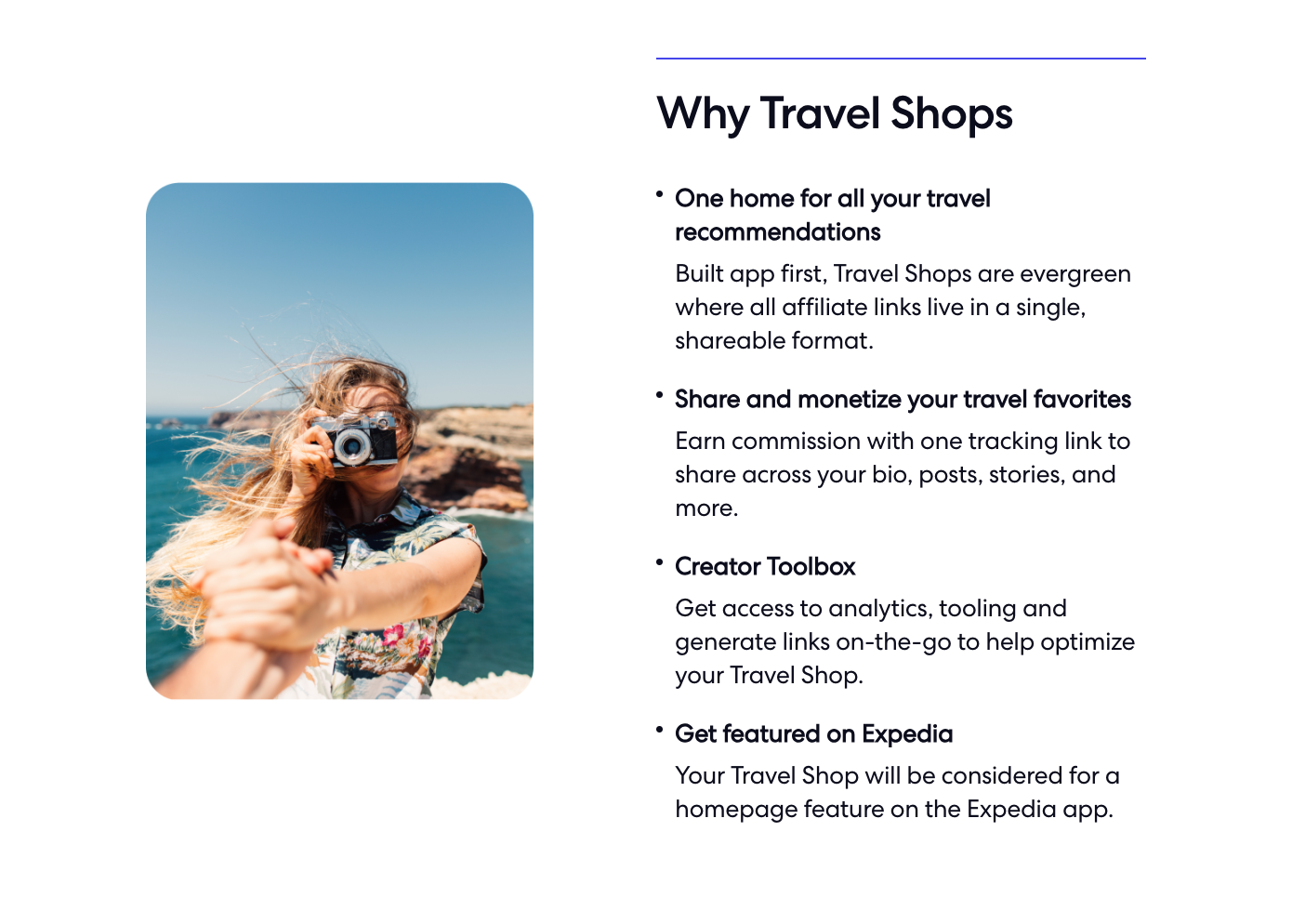 Why Travel Shops as explained on the program landing page