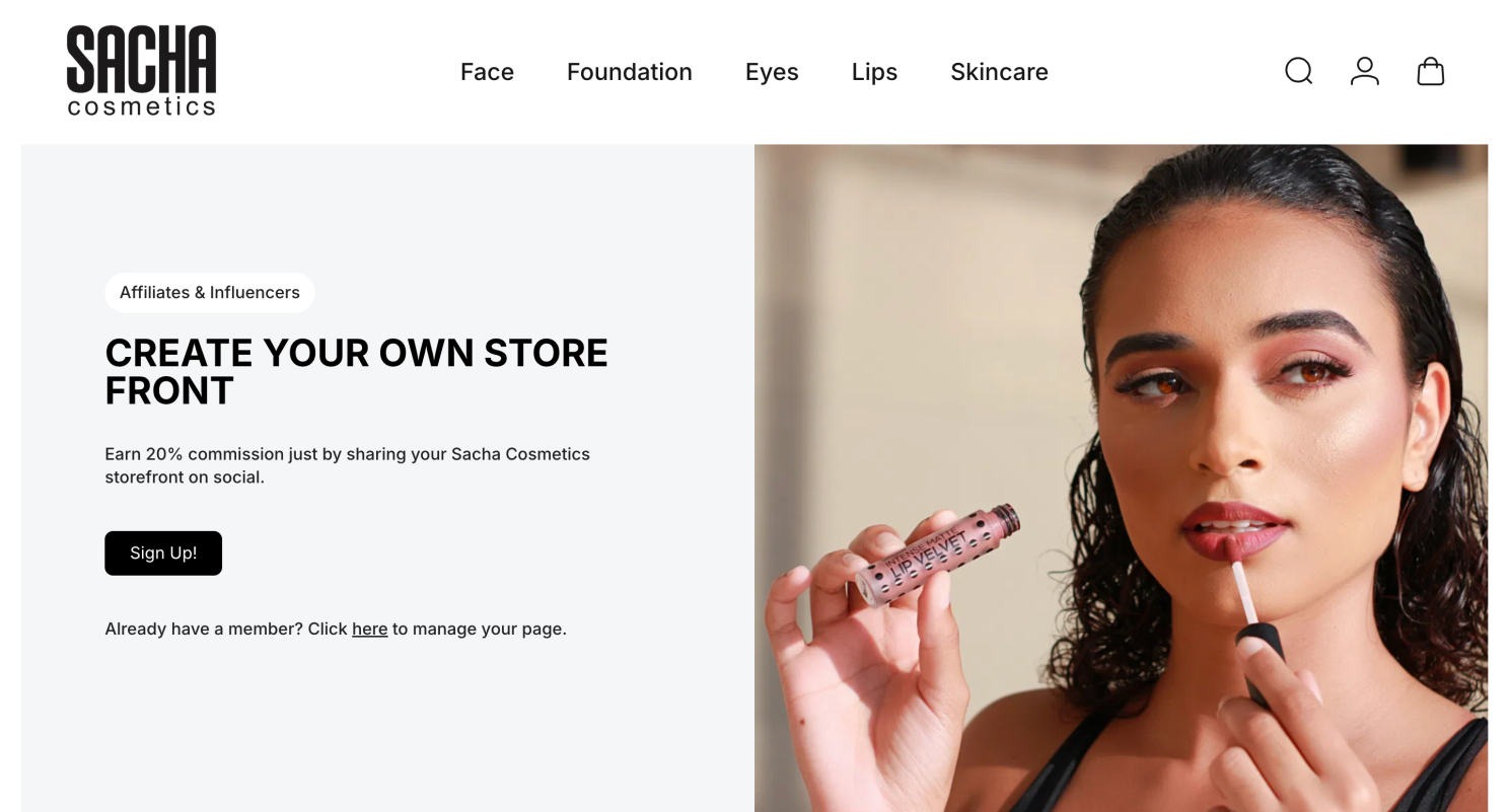 Sacha Cosmetics launches Storefront program with LoudCrowd