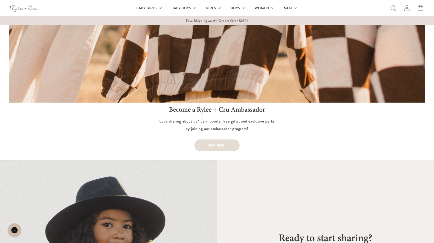 Rylee + Cru Ambassador Program with Creator Storefronts powered by LoudCrowd