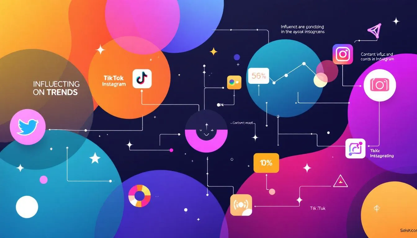 Social media platforms' influence on trends, highlighting TikTok and Instagram.